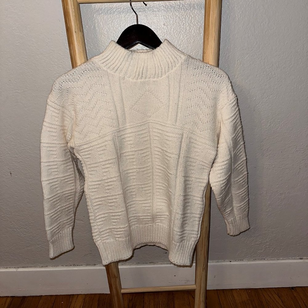 Vintage Sweetree Women's Cream Knit Sweater, Size Medium, MADE IN THE USA